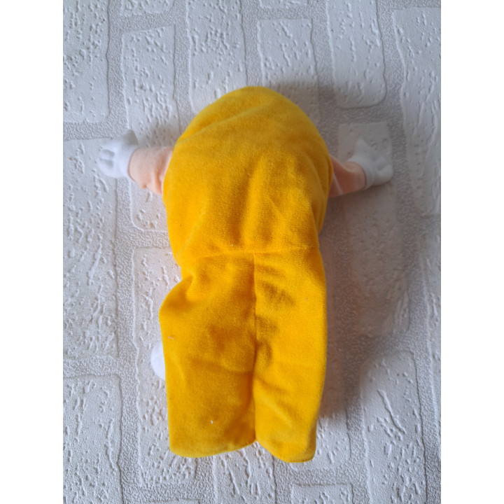 Plush Hand Puppet Yellow M and M Fabric 25cm