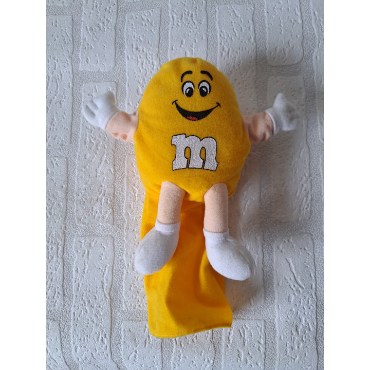 Plush Hand Puppet Yellow M and M Fabric 25cm