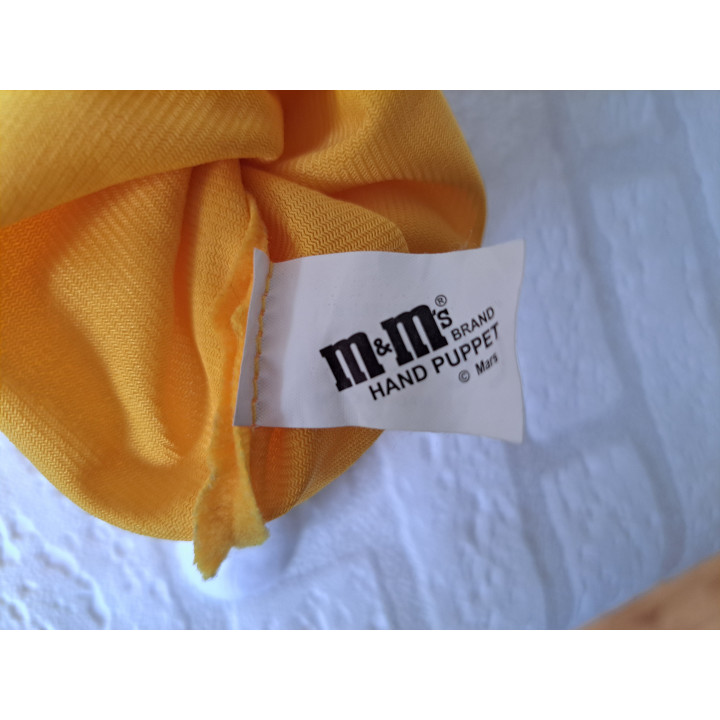 Plush Hand Puppet Yellow M and M Fabric 25cm