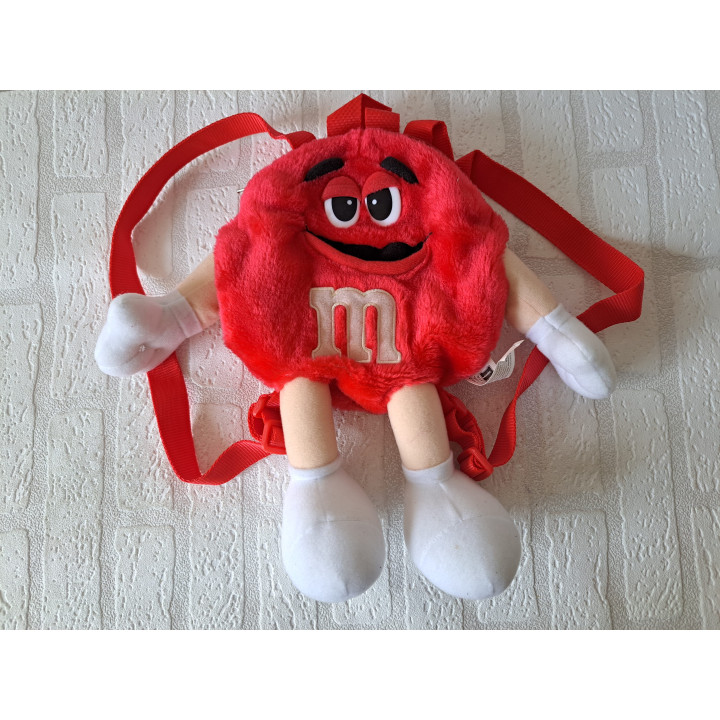 Pluche Red rugtas van stof M en M 2002 D21xB5cm - M&M