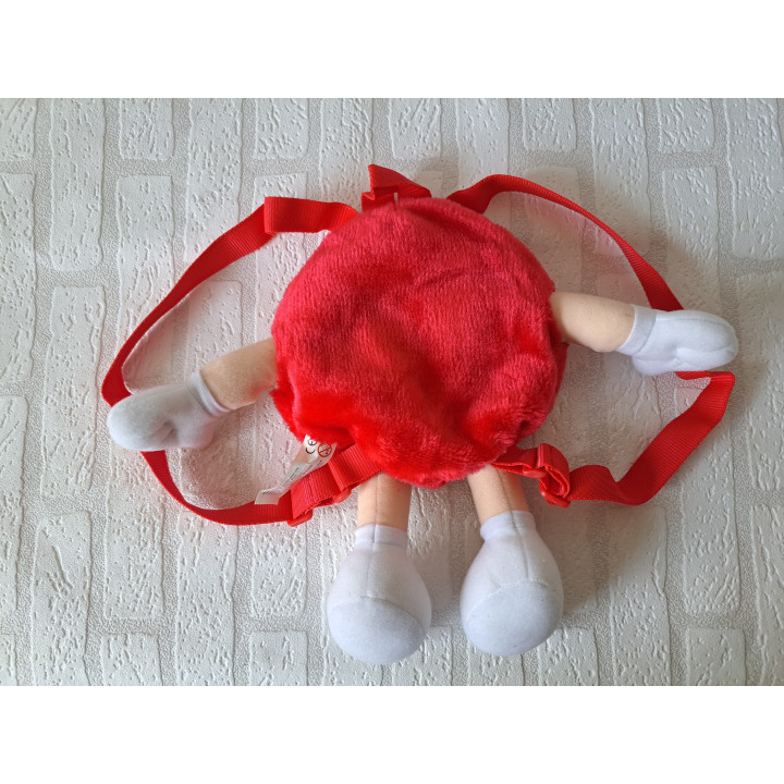 Pluche Red rugtas van stof M en M 2002 D21xB5cm - M&M