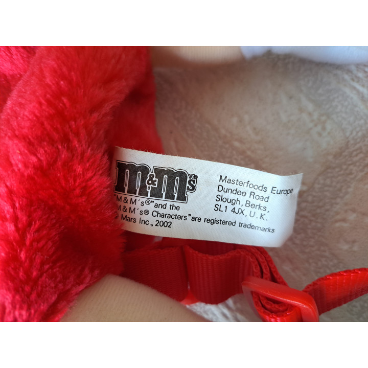 Pluche Red rugtas van stof M en M 2002 D21xB5cm - M&M