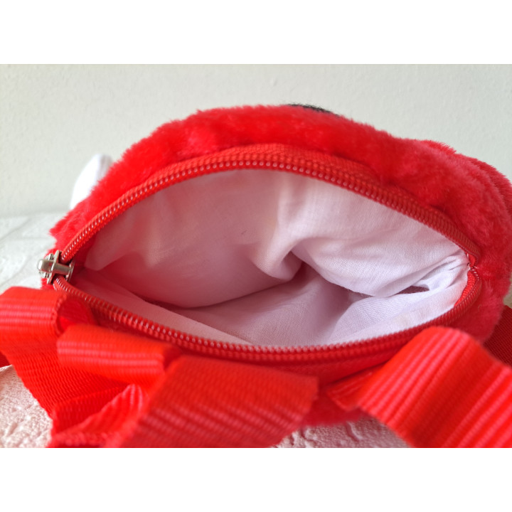 Pluche Red rugtas van stof M en M 2002 D21xB5cm - M&M