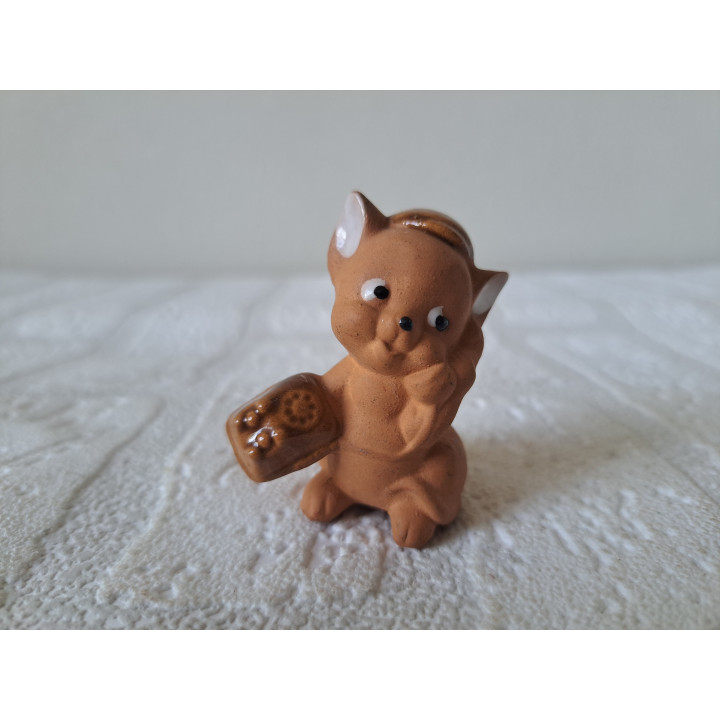 Muis van keramiek met telefoon 4x2.5x5.5cm - beeldjes
