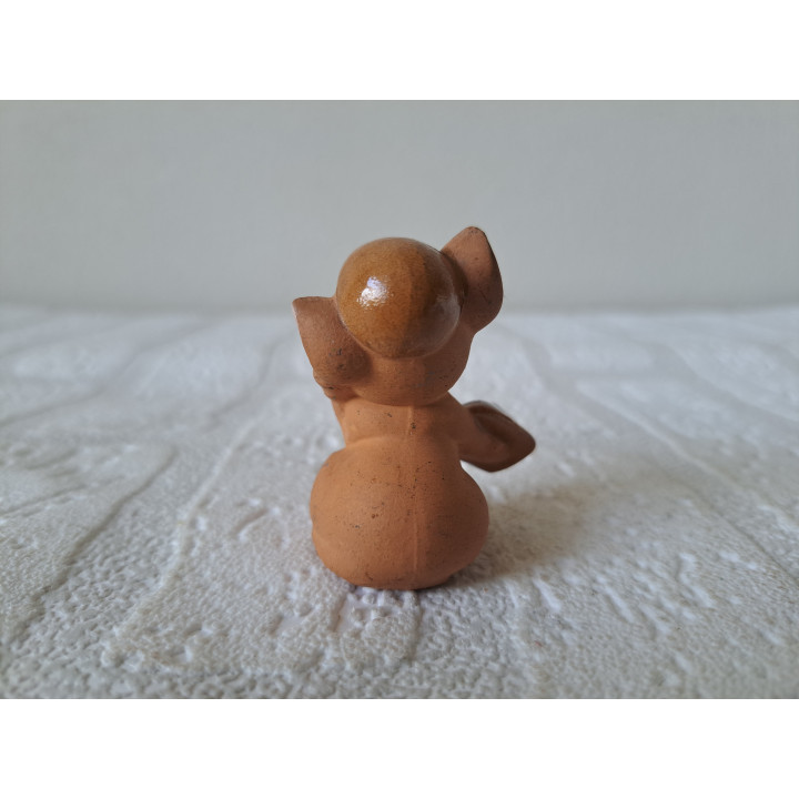 Muis van keramiek met telefoon 4x2.5x5.5cm - beeldjes