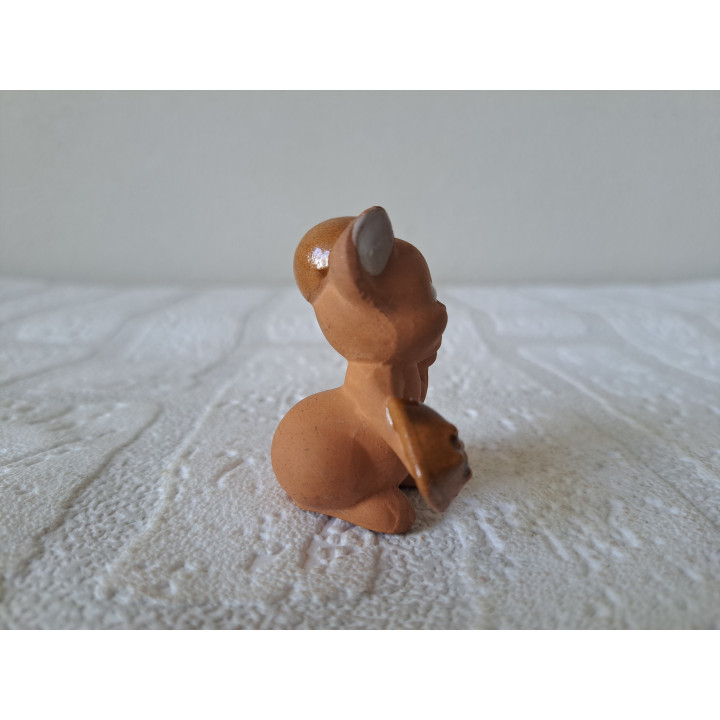 Muis van keramiek met telefoon 4x2.5x5.5cm - beeldjes