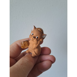 Muis van keramiek met telefoon 4x2.5x5.5cm