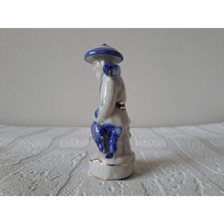 Aziatische visser van porselein 6x4x10cm- beeldjes