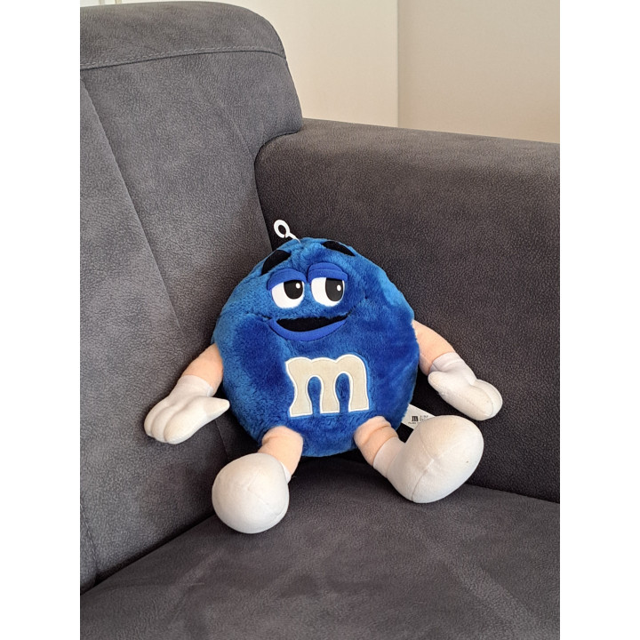 M&M Blue pluche M&M 1998 D19xB10cm, copyright Mars
