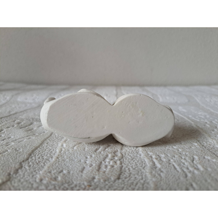 Zeehonden van gips zitten rug aan rug 9x3.5x4cm - dierfiguren