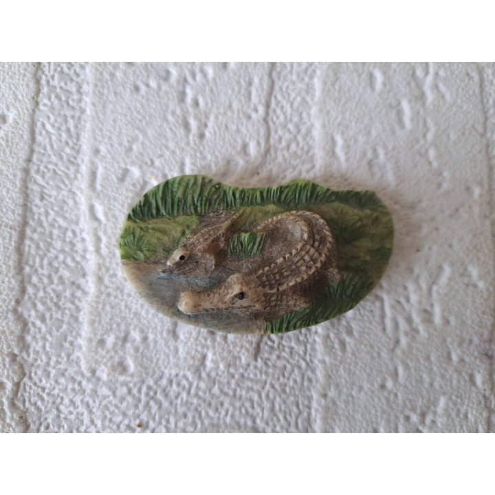 Krokodil keukenmagneet van kusthars 5.5x3x1.5cm- keukenmagneten