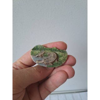 Krokodil keukenmagneet van kusthars 5.5x3x1.5cm