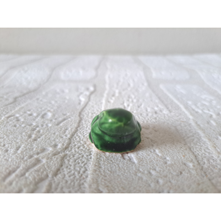 Kleine kikker van keramiek 3x2.5x2cm - dierfiguren