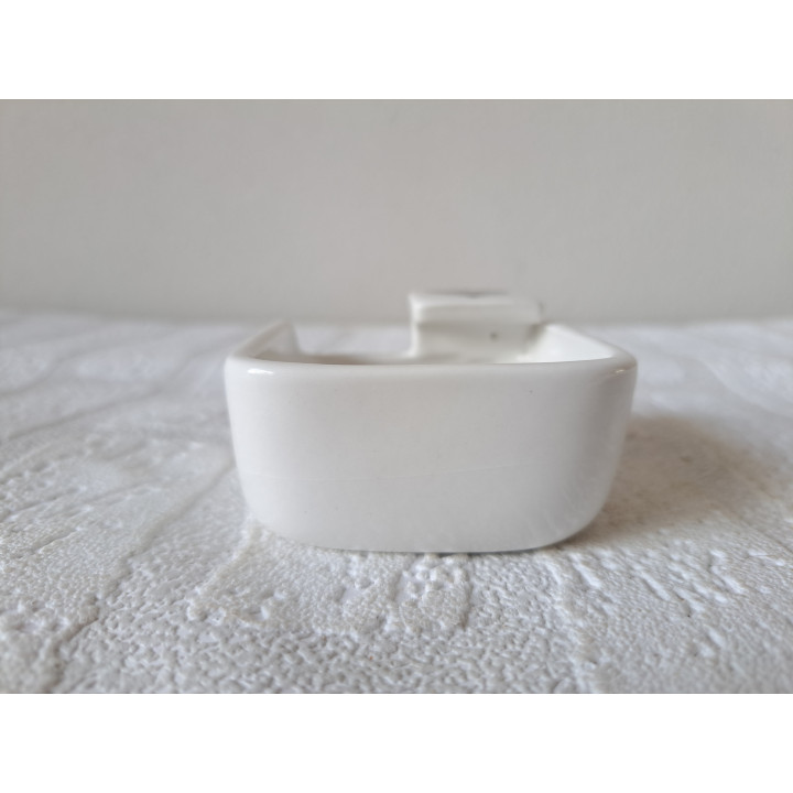 Asbak met speelkaart symbool schoppen, porselein 7x8.5x4cm - handgemaakt