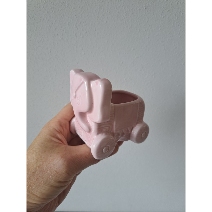 Olifant bloempotje van porselein 9x6x8.5cm