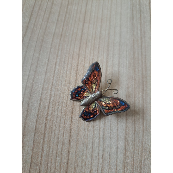 Vlinder broche van blik 3x2.5x0.5cm - dierfiguren