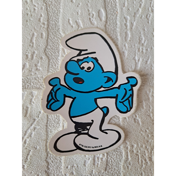 Smurf "Waarom?" SEPP sticker 1978 5.5x11cm