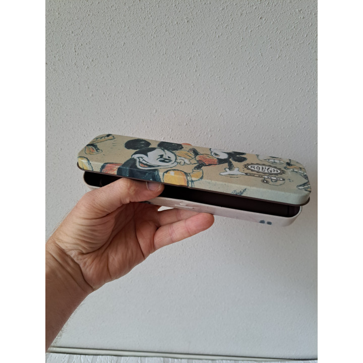 Pennenbakje van blik met Mickey Mouse 22x6.5x2cm
