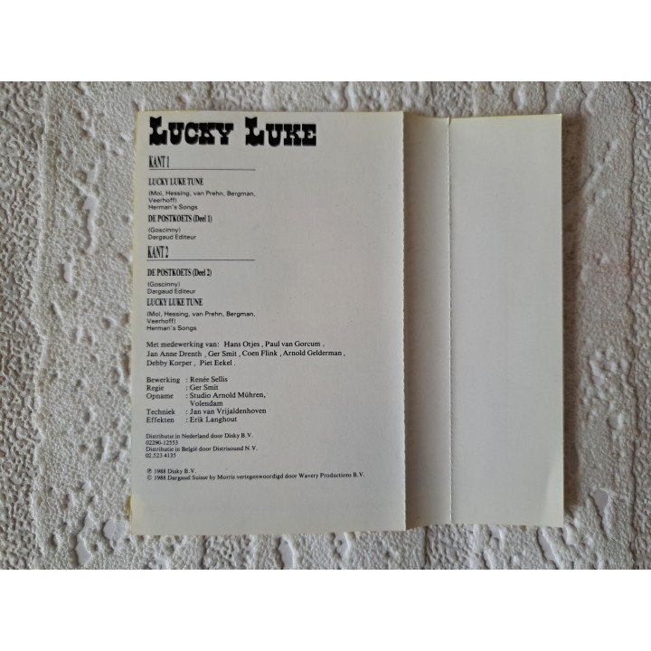 Lucky Luke De postkoets luister cassette bandje 7x11x1.5cm - Lucky Luke