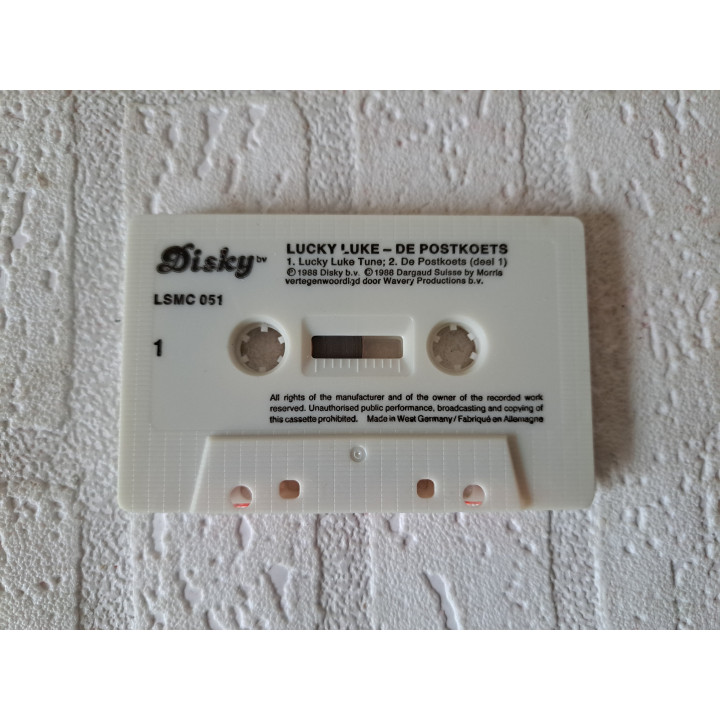Lucky Luke De postkoets luister cassette bandje 7x11x1.5cm - Lucky Luke