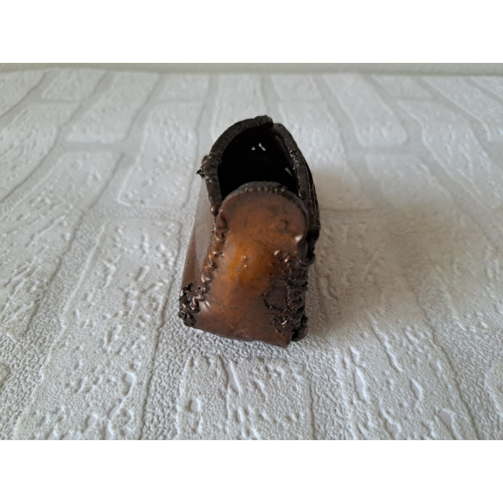 Middeleeuwse schoentje gegoten in brons 14x5x7cm - schoenen