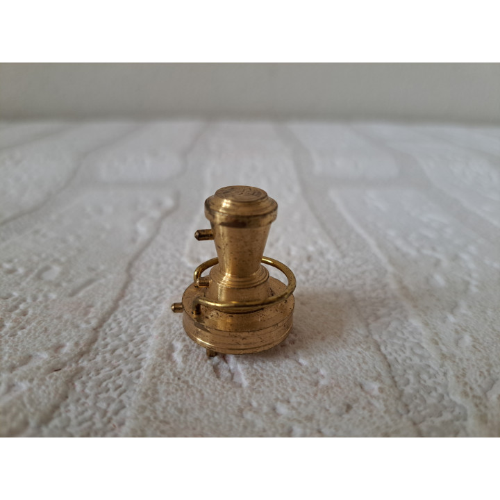 Italiaanse mini kachel van messing Poppenhuis D2xH3cm - miniaturen