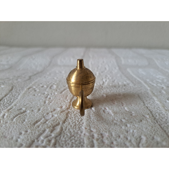 Mini Oriental Oil Lamp Brass Dollhouse