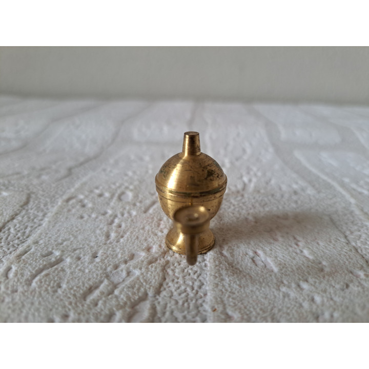 Oosterse olielamp van messing 5x2x3cm - miniaturen