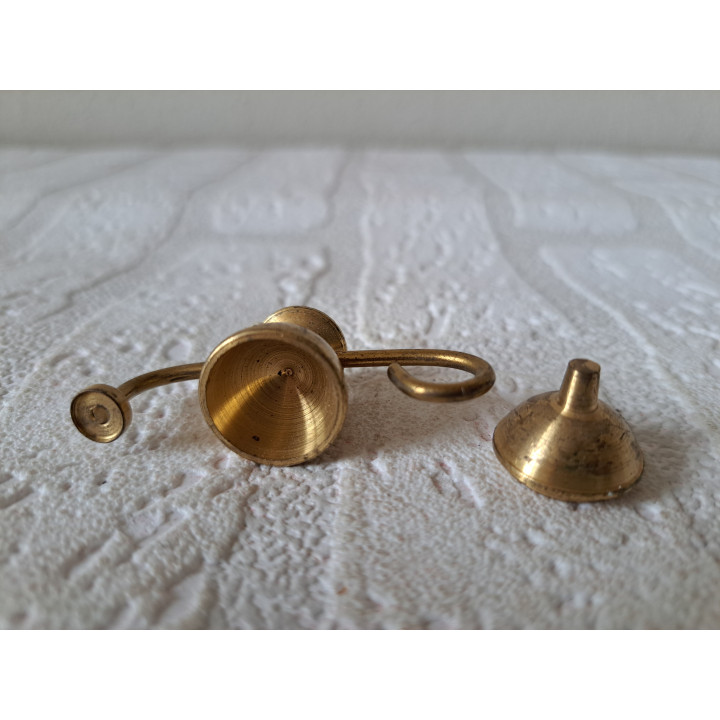 Oosterse olielamp van messing 5x2x3cm - miniaturen