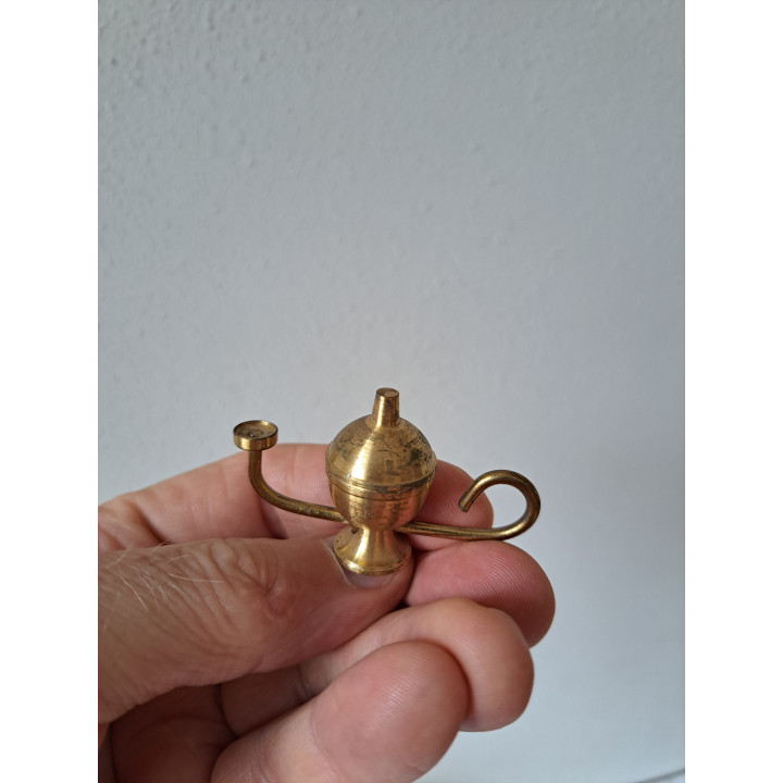 Oosterse olielamp van messing 5x2x3cm