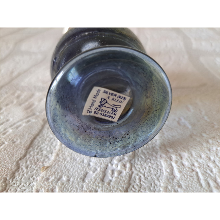 Wijn-water karaf van glas met sterling zilver D5xH13.5cm - karaf