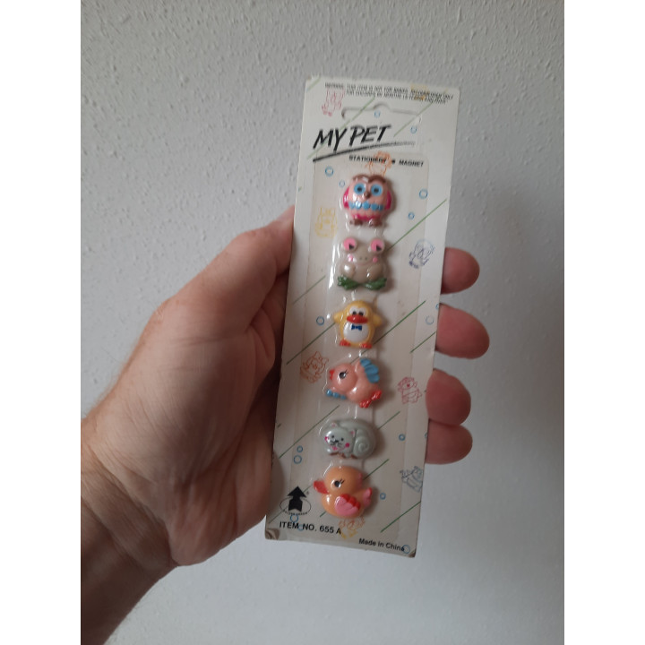 Dierfiguren keukenmagneten van kunststof 6x19cm (2)