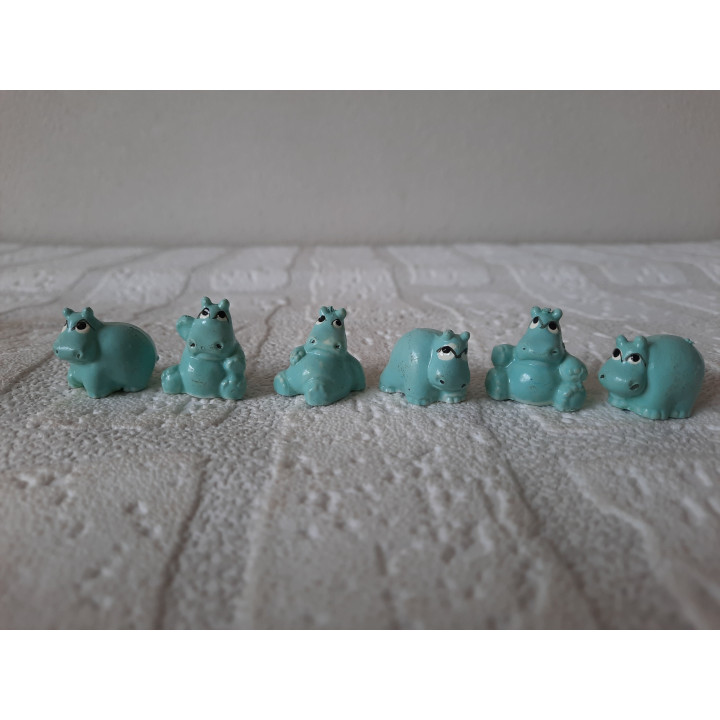 Set nijpaarden van kunststof 1.5x2cm - dierfiguren