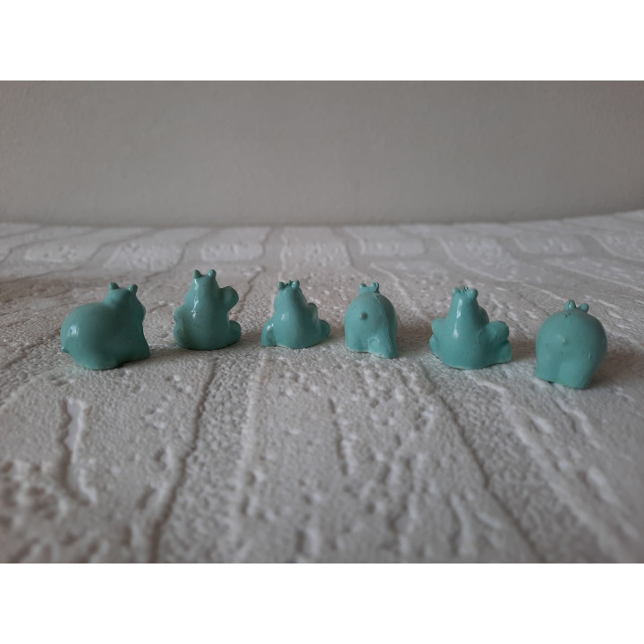 Set nijpaarden van kunststof 1.5x2cm - dierfiguren