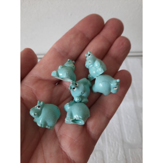 Nijlpaardjes Set van 6 - Kunststof Miniaturen