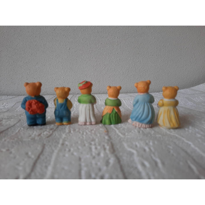 Beren familie van porselein 2x4.5cm - dierfiguren