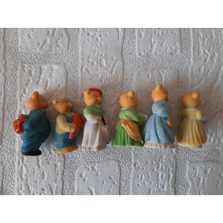 Beren familie van porselein 2x4.5cm - dierfiguren