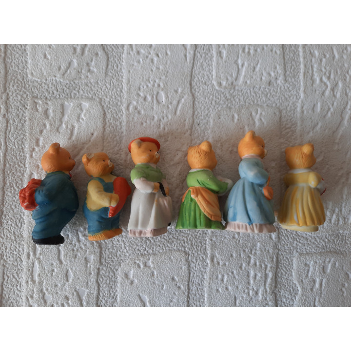 Beren familie van porselein 2x4.5cm - dierfiguren