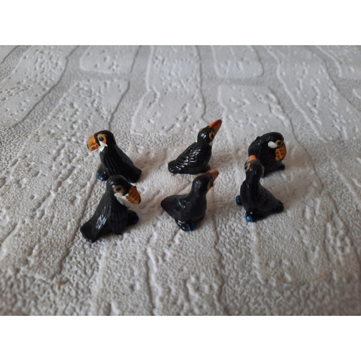 Set van 6 stuks Toekans van kunststof 1.5x2cm - dierfiguren