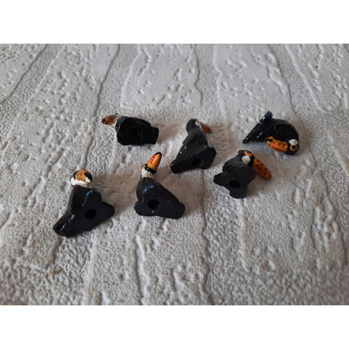 Set van 6 stuks Toekans van kunststof 1.5x2cm - dierfiguren