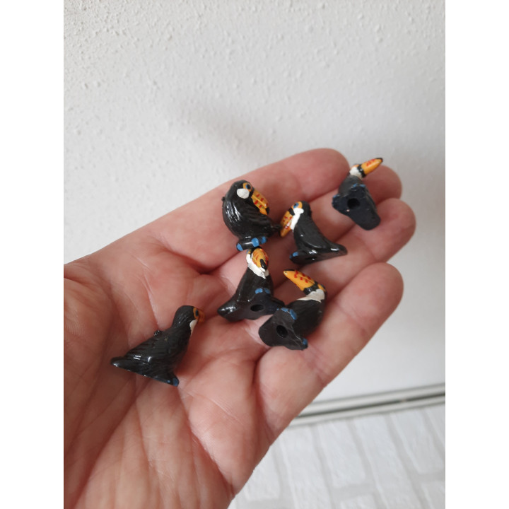 Set van 6 stuks Toekans van kunststof 1.5x2cm