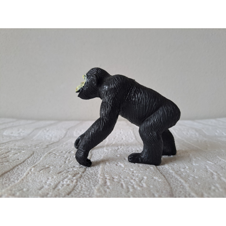 Chimpansee mensaap van hard rubber 1998 11x6x8cm - dierfiguren