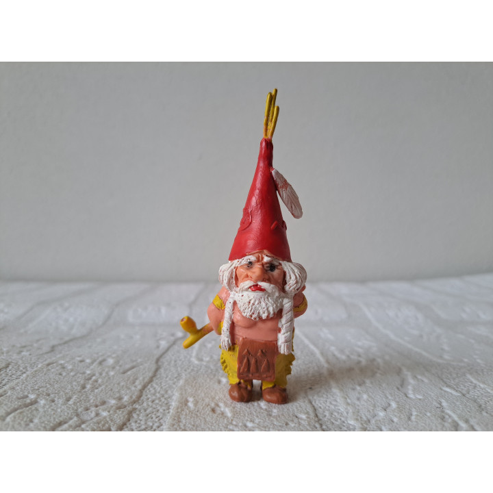 David de kabouter de indiaan van hard rubber 4x2.5x10cm - David de kabouter