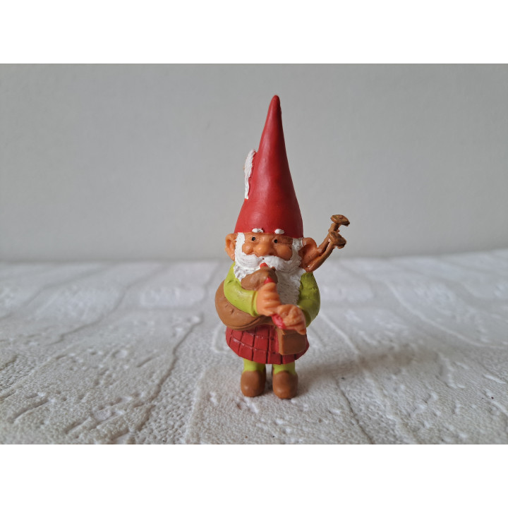 David de kabouter met doedelzak Hard rubber 4x4x9cm - David de kabouter