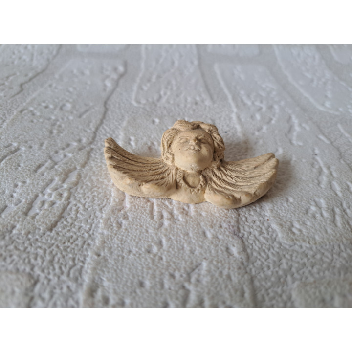 Engel van gips voor aan de wand 6x3.5x1.5cm - Engeltjes