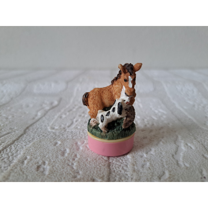 Paard met hond stempel van kunsthars D2.5x4.5cm - stempels
