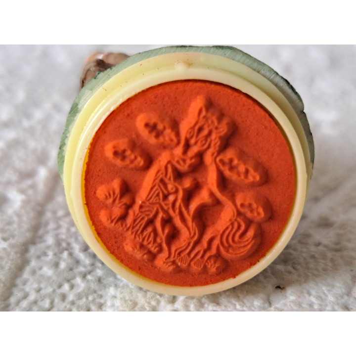 Paard met hond stempel van kunsthars D2.5x4.5cm - stempels