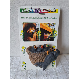 Vogelnestje van hard rubber 20x34x7cm zwart