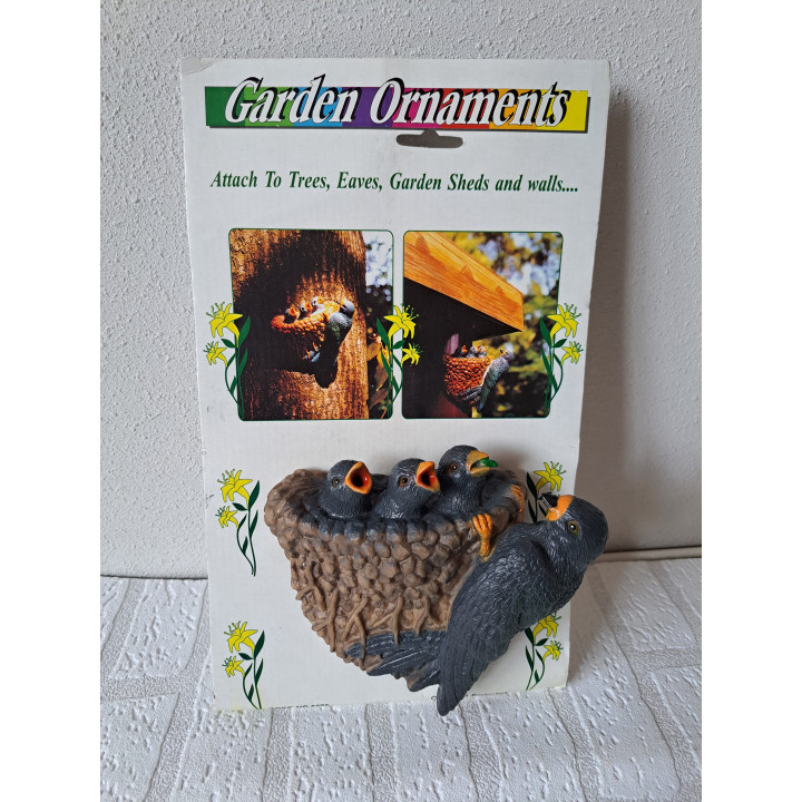 Vogelnestje van hard rubber 20x34x7cm zwart