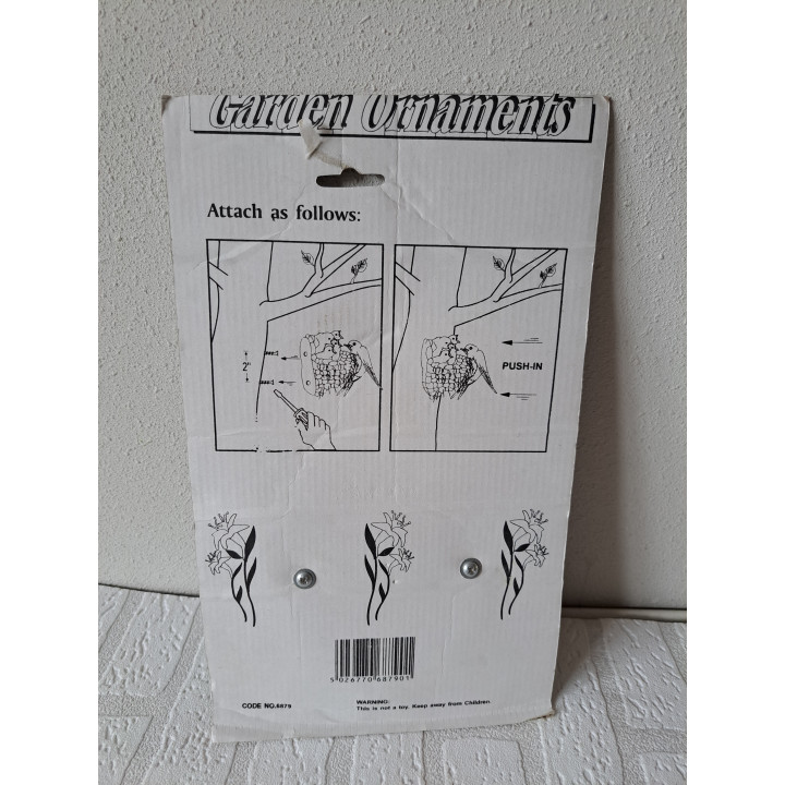 Vogelnestje van hard rubber 20x34x7cm zwart - tuin